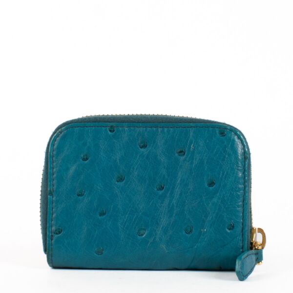 Prada Blue Ostrich Coin Purse