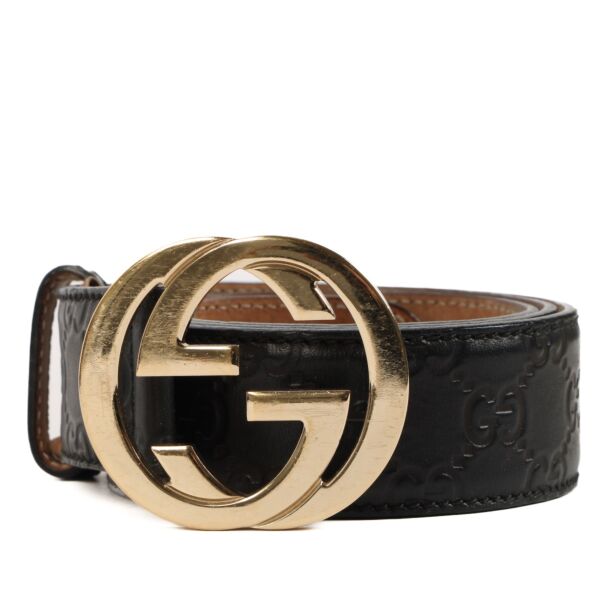 Shop 100% authentic second-hand Gucci Black Monogram Belt on Labellov.com