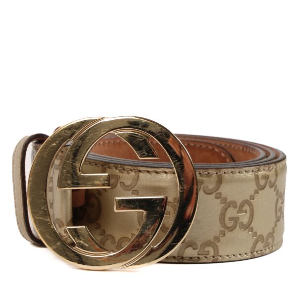 Shop 100% authentic second-hand Gucci Gold Monogram Belt on Labellov.com