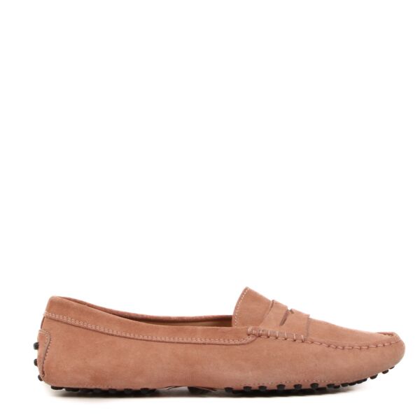Tod's Pink Suede Mocassins Shoes - Size 39