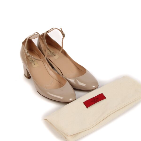 Valentino Garavani Beige Patent Leather Tango Pumps - Size 39