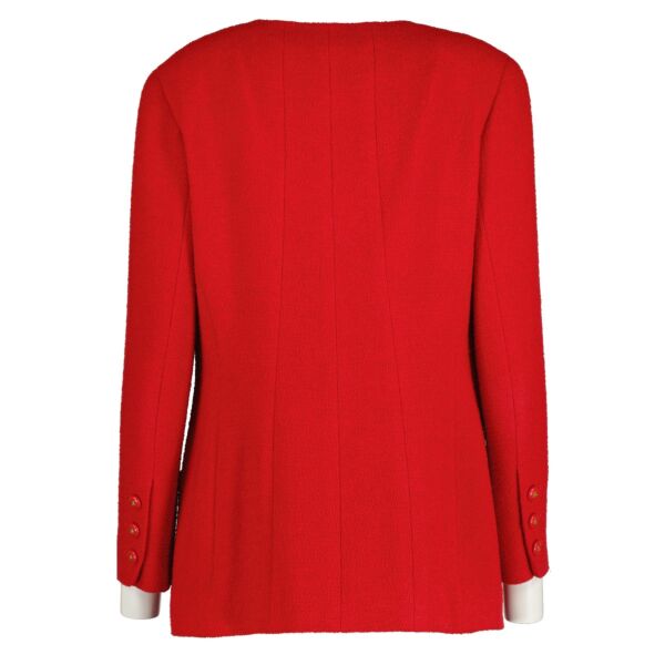 Chanel Vintage Red Tweed Jacket - Size FR 40