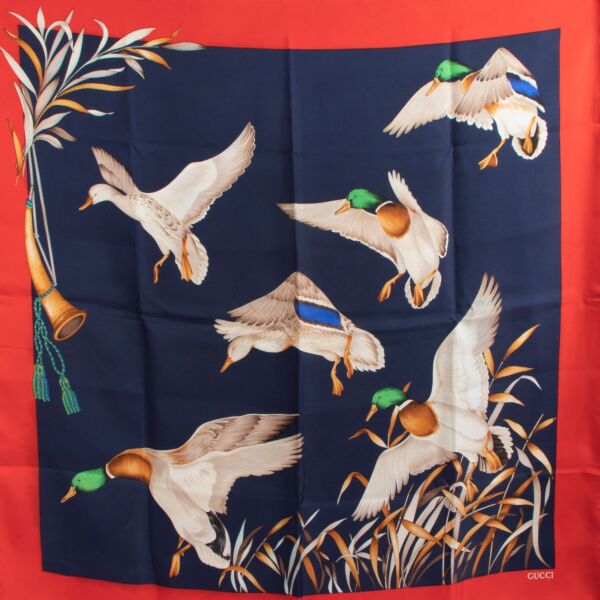 Gucci Multicolor Duck Print Scarf
