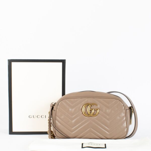 Gucci Taupe GG Marmont Camera Bag