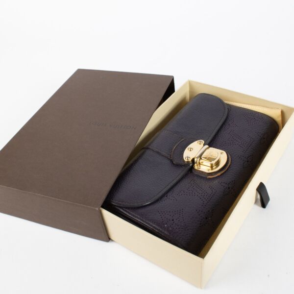 Louis Vuitton Purple Mahina Perforated Leather Wallet