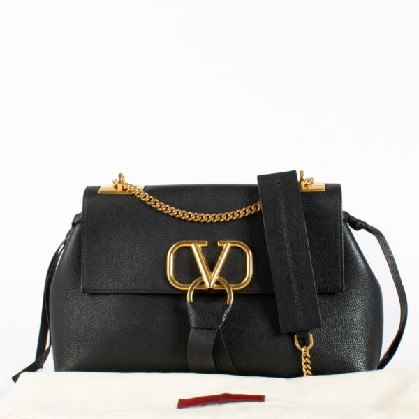 Valentino Garavani Black Vlogo Small Ribbon Bag Crossbody