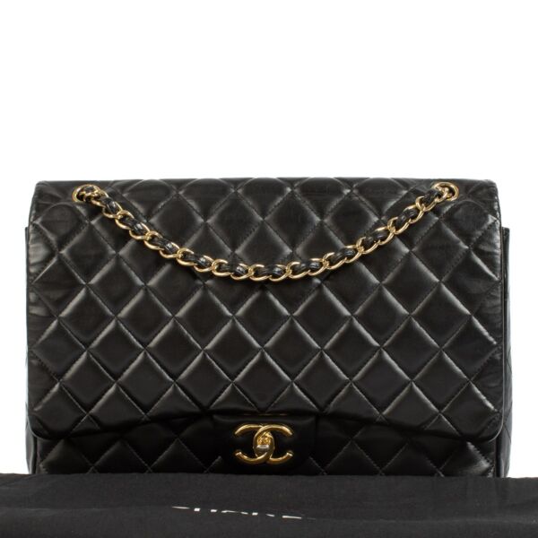 Chanel Black Lambskin Maxi Classic Bag