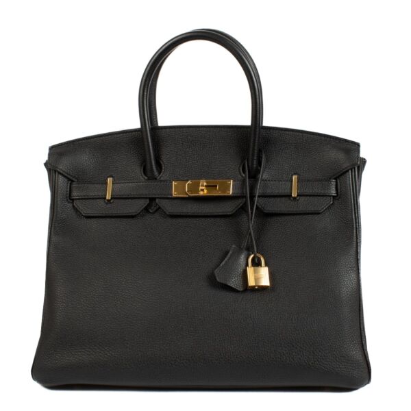 Shop second hand vintage luxury designer Hermès Birkin 35 Black Togo on www.labellov.com