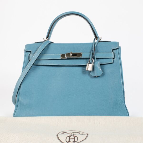 Hermès Kelly 32 Bleu Jean Togo PHW
