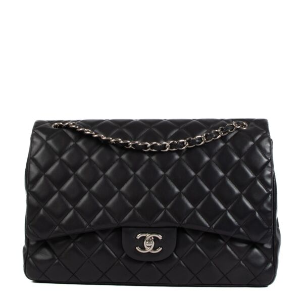 Shop 100% authentic second-hand Chanel Black Lambskin Maxi Classic Single Flap Bag on Labellov.com