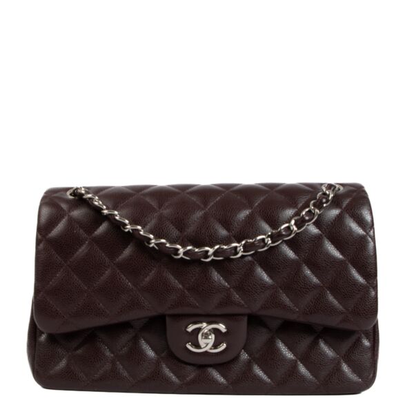 Chanel Burgundy Caviar Leather Large Classic Flap Bag
