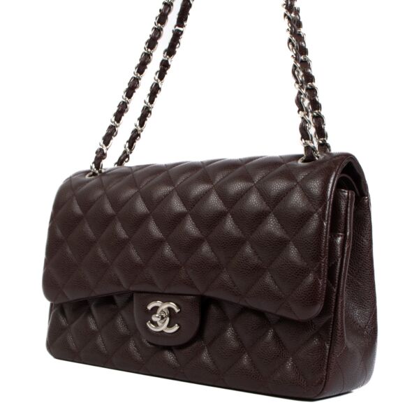 Chanel Burgundy Caviar Leather Large Classic Flap Bag