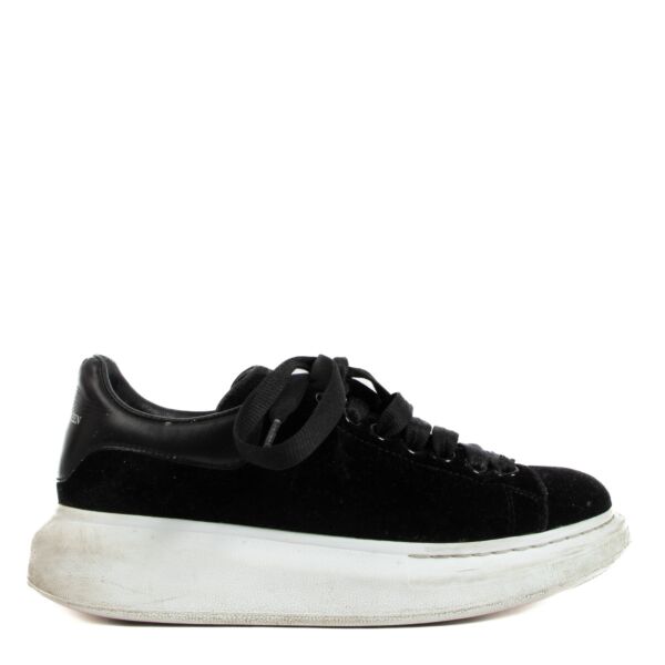 Alexander McQueen Black Velvet Sneakers - Size 37