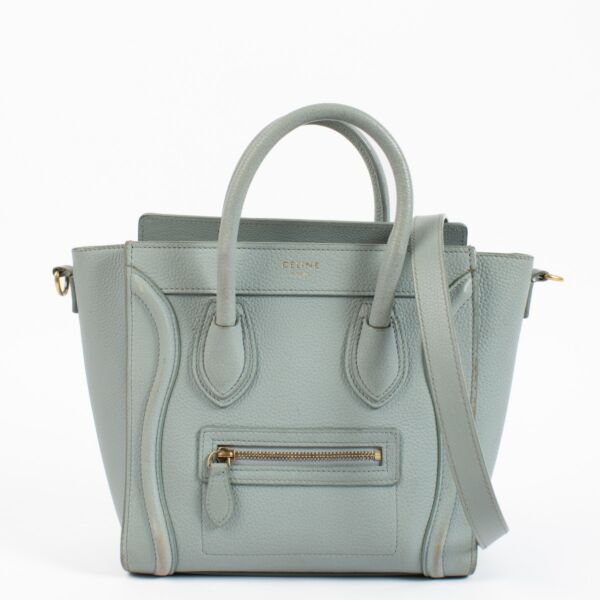 Shop safe online at Labellov in Antwerp, Brussels and KNokke this 100% authentic second hand Celine Grey Lugagge Nano Top Handle