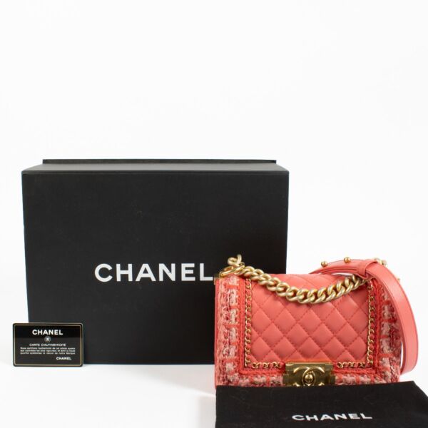 Chanel Pink Braided Tweed Jacket Small Boy Chanel Bag