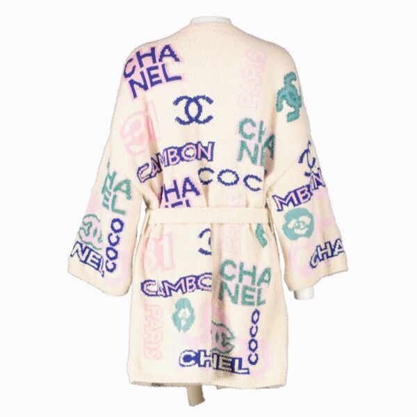 Chanel 23P White Cotton Blend Logo Cardigan - size FR36