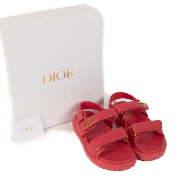 Christian Dior Raspberry Dioract Sandals - size 38