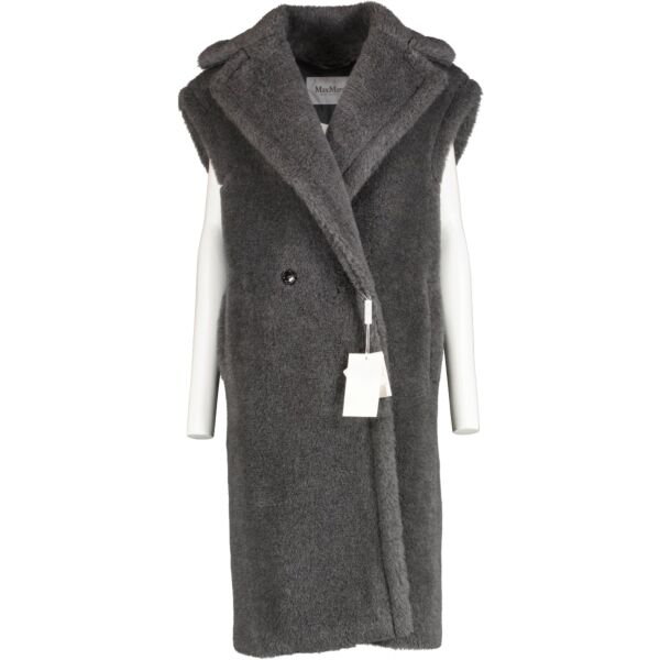 Shop 100% authentic second-hand Max Mara Grey Teddy Eclisse Gilet Vest in size XS on Labellov.com