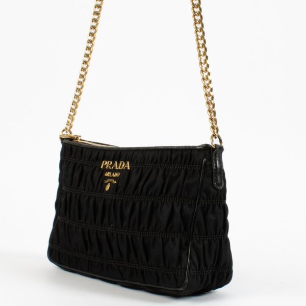 Prada Black Gathered Nylon Bag