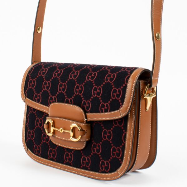 Gucci GG Felt Medium Horsebit 1955 Bag