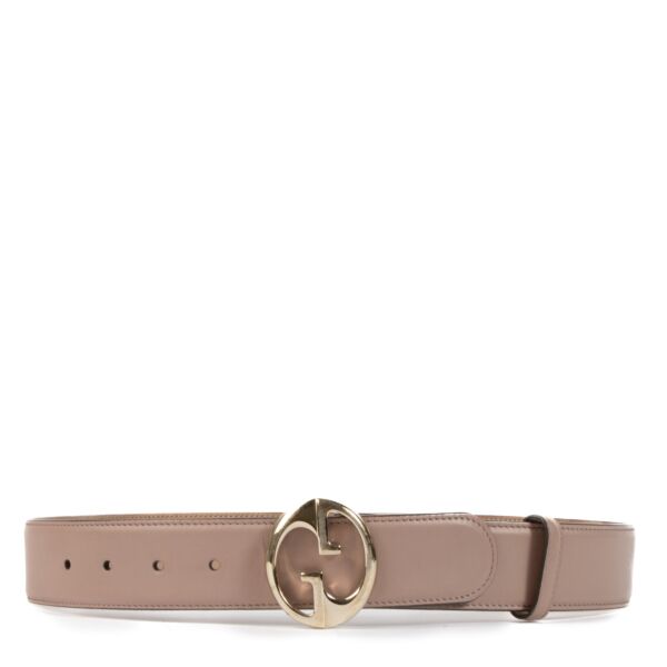 Gucci Dust Pink Calfskin 1973 Belt - size 80