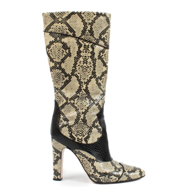 Gucci Snakeskin Embossed Boots - Size 39