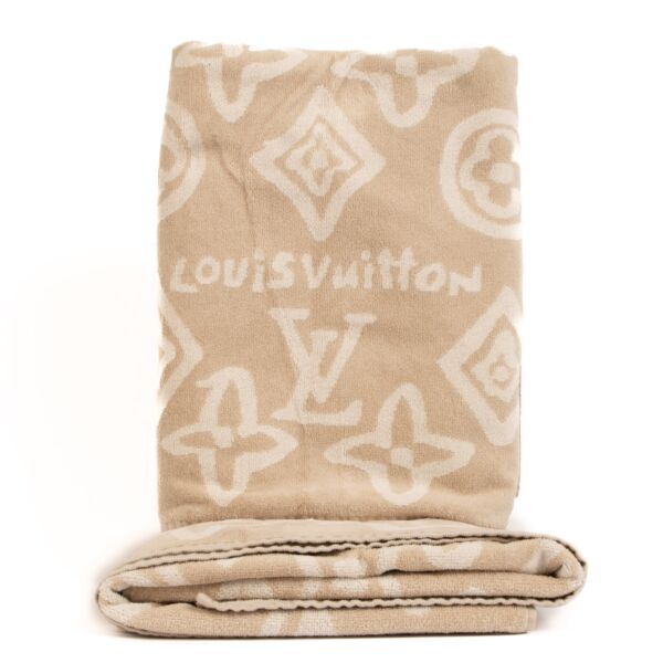 buy real authentic Louis Vuitton Beige Tahitienne Beach Towels safe online at Labellov.com