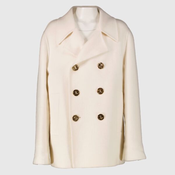 Christian Dior White Coat in alpaca, cashmere and wool – Size FR 42.