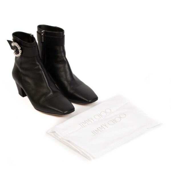 Jimmy Choo Black Myan 45 Boots - Size 39