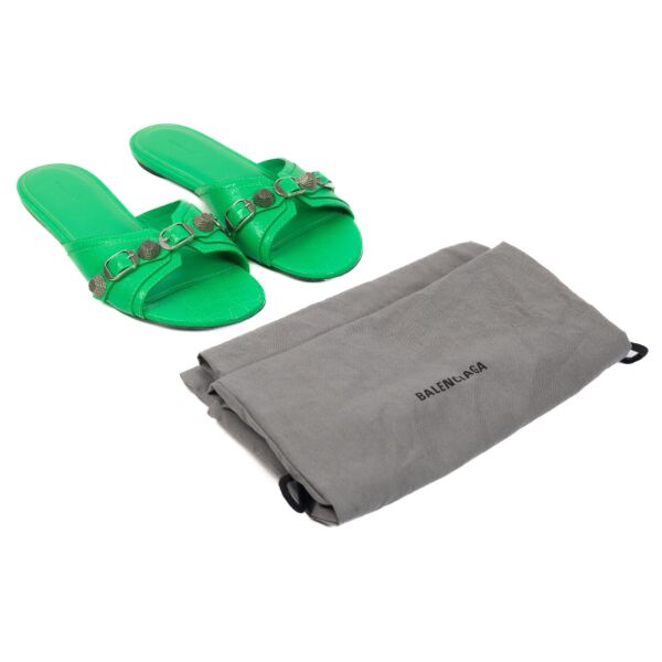 Balenciaga Green Cagole Sandals - size 38