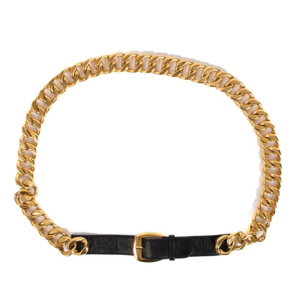 Chanel Vintage Black Gold Chain Belt - size 90