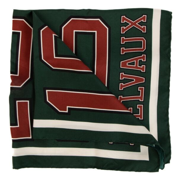 Buy an authentic Delvaux Green Brillant Hero Silk Scarf at Labellov in Antwerp.