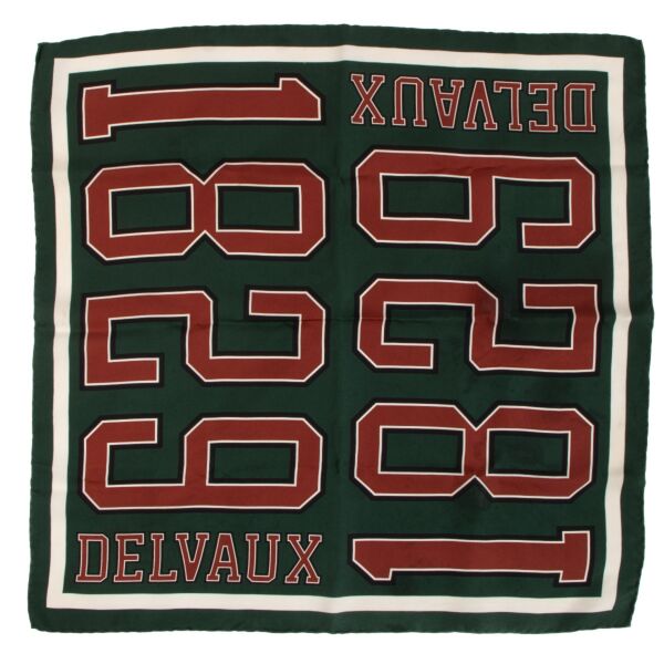 Delvaux Green Brillant Hero Silk Scarf