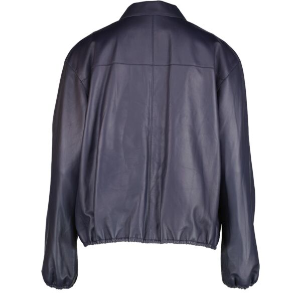 Hermès Blue Lambskin Jacket - Size 38