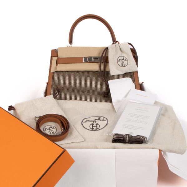 Hermès Kelly 28 Toile Quadrille/Swift PHW