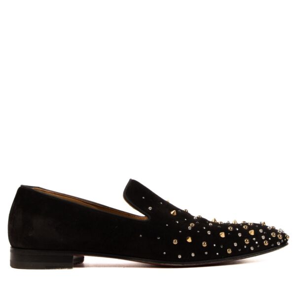 Shop 100% authentic second-hand Christian Louboutin Black Suede Milkylion Loafers - Size 42 1/2 on Labellov.com