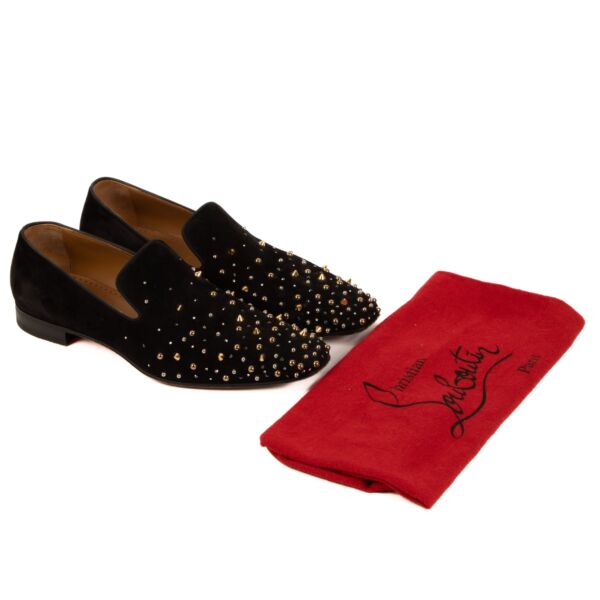 Christian Louboutin Black Suede Milkylion Loafers - Size 42 1/2