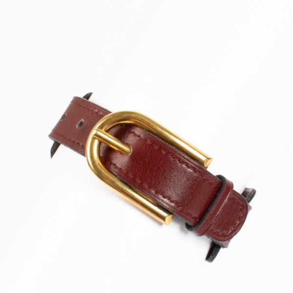 Delvaux Burgundy Leather Bracelet
