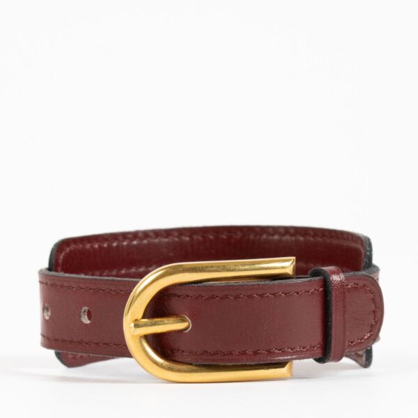 Delvaux Burgundy Leather Bracelet