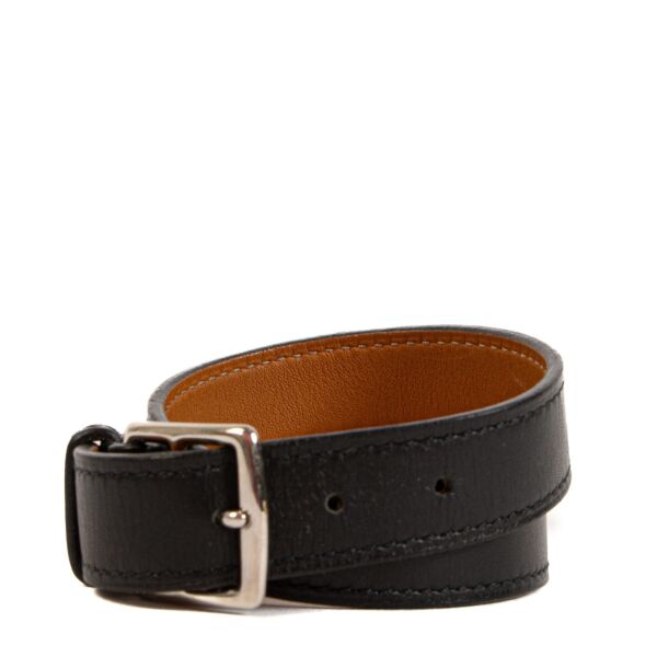 Hermès Etriviere Black Chamonix Double Tour Bracelet - Size M