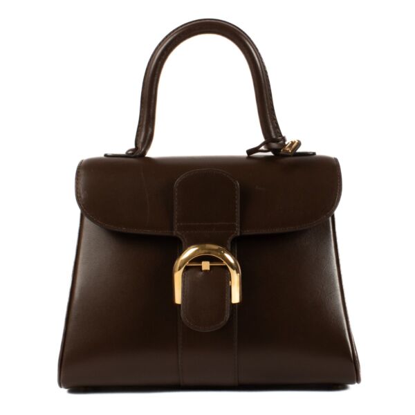 Bent u op zoek naar een authentieke designer handtas van het merk Delvaux? Delvaux Brown Box Calf PM Brillant Bag + Strap aan de beste prijs bij Labellov tweedehands.
