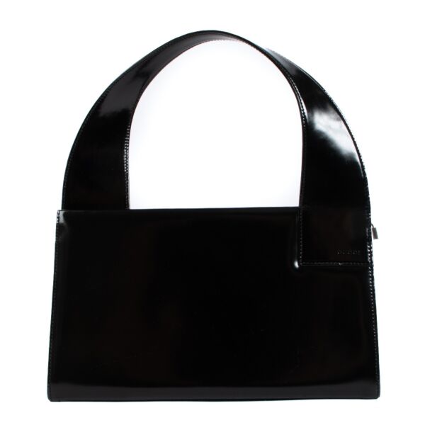 Gucci by Tom Ford Black Polished Leather Shoulder Bag