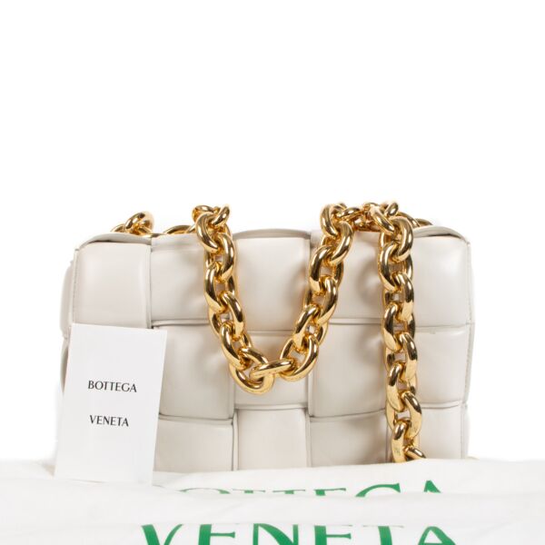 Bottega Veneta White Chain Cassette Bag