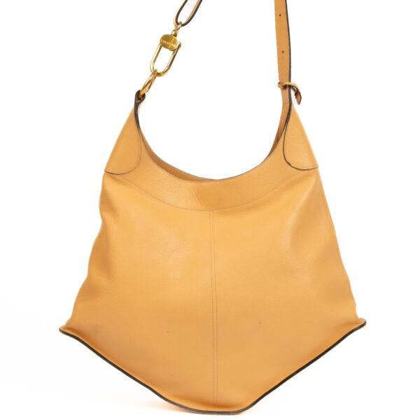 Delvaux Beige Satan Shoulder Bag