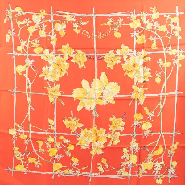 Hermès Orchiedées Carré 90 Silk Scarf