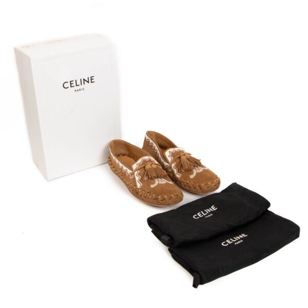 Celine Marlou Suede Slip-On Flats - Size 40