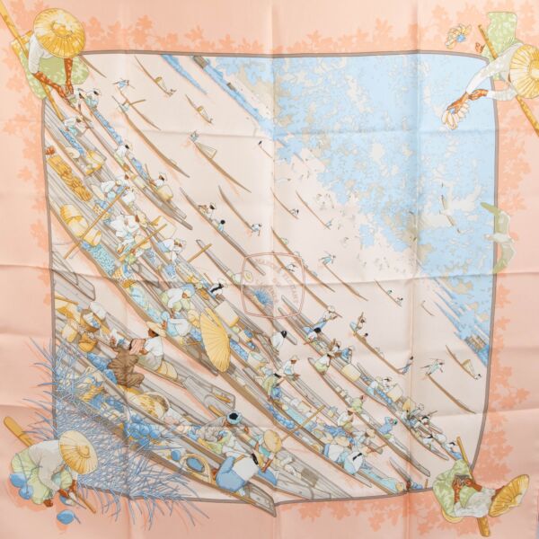 Hermès Marché Flottant Du Lac Inlé Multicolor Scarf