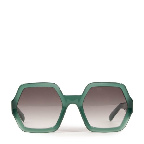 Shop safe online at Labellov in Antwerp, Brussels and Knokke these 100% authentic second hand Celine Green Acetate Octagon Sunglasses