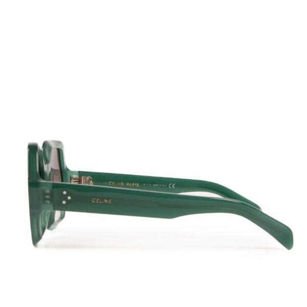 Celine Green Acetate Octagon Sunglasses