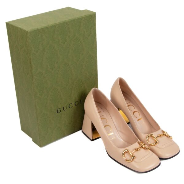Gucci Beige Horsebit Mid-heel Pumps - Size 38